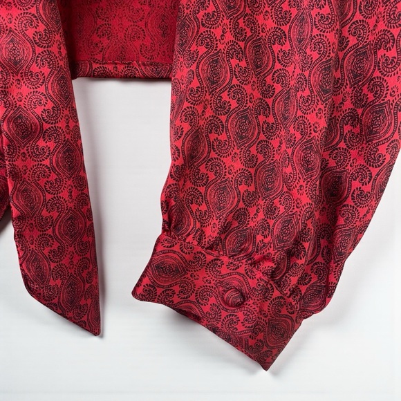 Urban Outfitters Satin Paisley Tie-Front Blouse - Picture 7 of 10